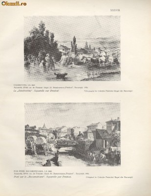 Plansa - Dambovita si pod peste Bucurestioara-1869 foto