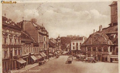 BO71 Brasov Str. Principele Carol circulata 1930 foto