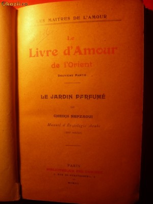 Cartea Amorului Oriental - Manual de Erotologie Araba 1912 foto