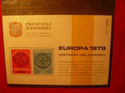 COLITA- VIGNETA DE EXPOZITIE ANDORA 1979 foto