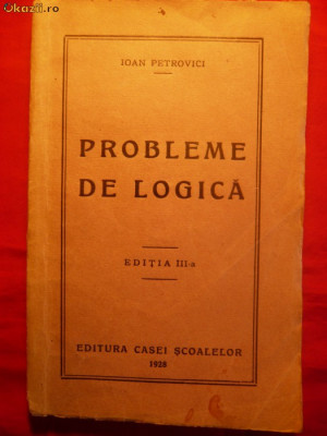 IOAN PETROVICI - Probleme de Logica - 1928 foto