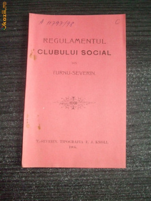 Regulament-Clubul Social-Turnu-severin-1905 foto