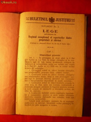 BULETINUL JUSTITIEI - 1924 -Legi pe timpul R.Ferdinand foto