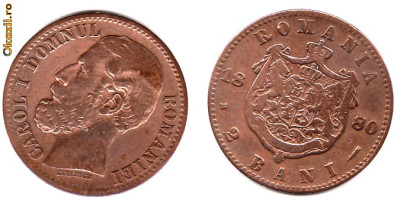 * Moneda 2 bani 1880 foto
