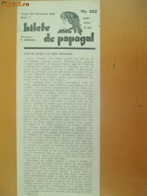 Revista Bilete de papagal nr 322 1929 foto