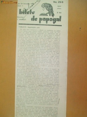 Revista Bilete de papagal nr 298 1929 foto