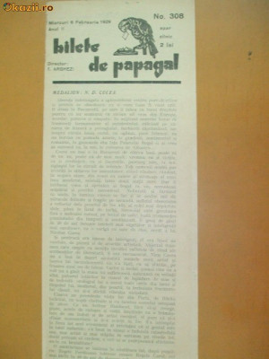 Revista Bilete de papagal nr 308 1929 foto