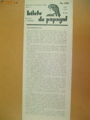 Revista Bilete de papagal nr 291 1929 foto