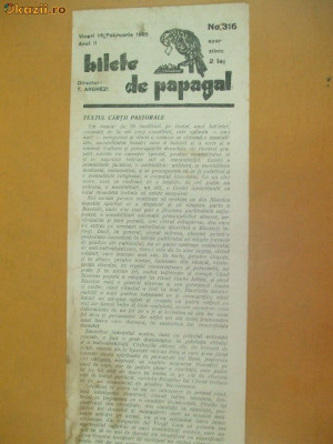 Revista Bilete de papagal nr 316 1929 foto