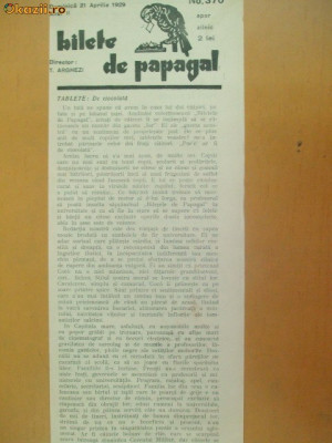 Revista Bilete de papagal nr 370 1929 foto