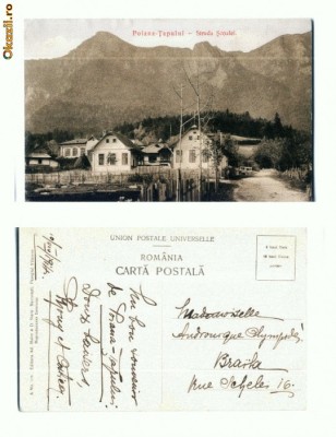 CP122 -05 Poiana Tapului -Strada Scoalei -scrisa 10 VIII 1914 foto