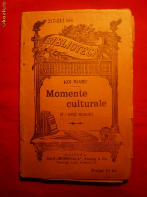 Ion Bianu- Momente Culturale -ed. 1904 -BPT nr. 217-217bis foto