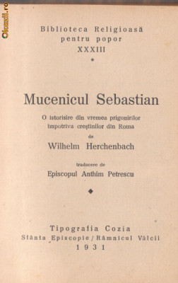 W.Herchenbach / MUCENICUL SEBASTIAN - ed.1931 foto