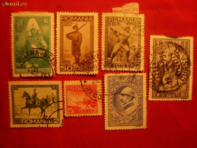 Serie :Centenarul Armatei Romane - 1931, 7 val.stampilate foto