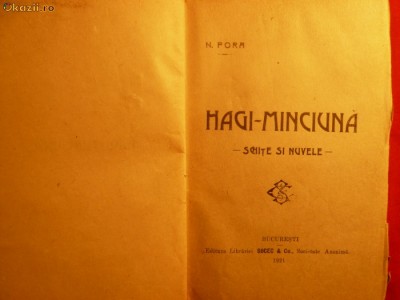 N. PORA - HAGI- MINCIUNA - ED. IIa SOCEC -1921 foto