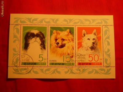 BLOC 3 valori stamp.- CAINI 1977 COREEA N foto