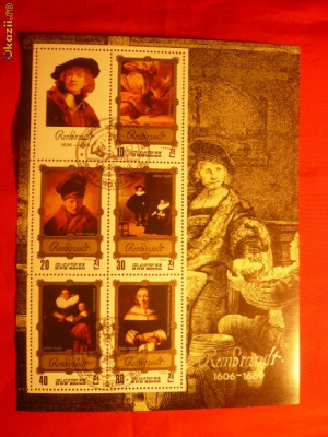 COLITA - PICTURA -REMBRANDT 1983 ,COREEA NORD,stamp. foto