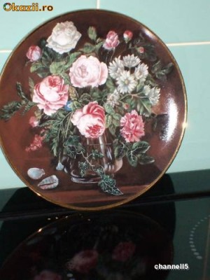 Farfurie decorativa ~ ROZEN EN SCHELPEN ~ foto