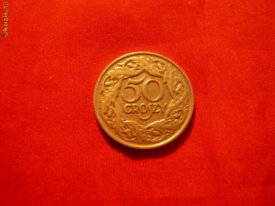 50 GROSSY ,POLONIA ,1923 ,metal alb ,cal.F.Buna ,d=2,3cm. foto