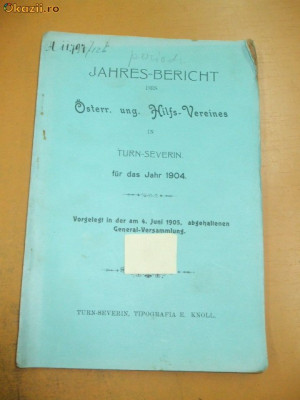 Jahres-Bericht des Oster. Ung. in T. Severin 1904 foto