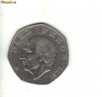 bnk mnd Mexic 10 pesos 1976 vf foto