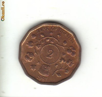 bnk mnd Uganda 2 shillingi 1987 foto