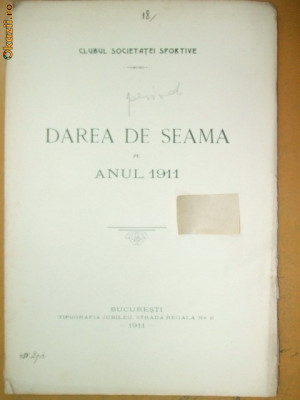 Dare de seama ,,CORPORATIA COFETARI&amp;amp;quot; Buc. 1911 foto