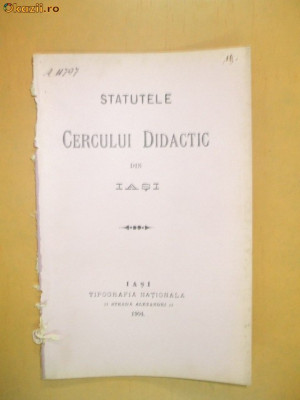 Statut cerc didactic Iasi 1904 foto