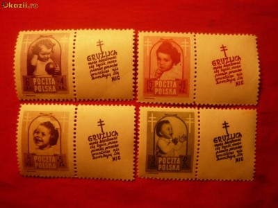 Serie- Opere Binefacere Anti-Tuberculoza 1946 POLONIA ,4v foto