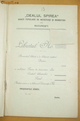 Statut Banca ,,DEALUL SPIREA&amp;amp;quot; Buc. 1913 foto