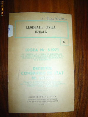 1745 Legislatie civila uzuala legea 5/1971 foto