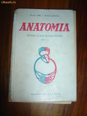 1794 Gh.Niculescu Anatomia Cls A III a Secundara, Manual foto