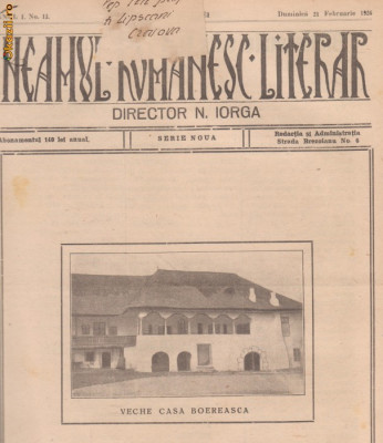 Revista Neamul Romanesc Literar (serie noua,An I,nr.13/1926 foto