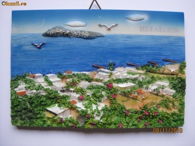 TABLOAS SOUVENIR CRETAN DIN PLASTIC PICTAT foto