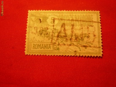 Valoarea 5 BANI -verde deschis -Caisorii 1903 ,stamp.liniara foto