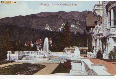 B6451 Sinaia Terasa Castelului Peles Circulata foto