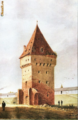 Carte postala ilustrata Turnul Soldis - Sibiu foto