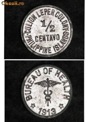 bnk mnd Insula Culion 1/2 centavo 1913 foto