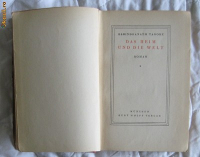 R Tagore Heim und Welt K Wolff Verlag 1920 foto
