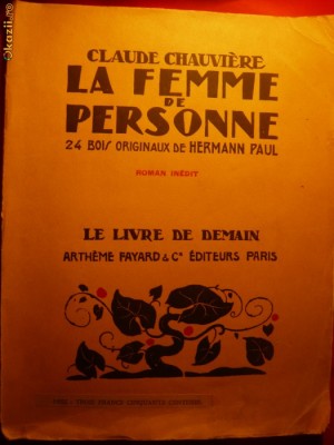Claude Chauviere - LA FEMME DE PERSONNE - 1925 foto