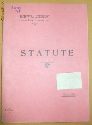 Statut- Societaea-&amp;amp;quot;SECESSION&amp;amp;quot;-Joc de popice-1910 foto