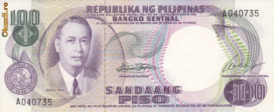 Bancnota Filipine 100 Piso (1969) - P147a UNC foto