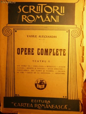VASILE ALECSANDRI -TEATRU -VOL II - 1928 foto