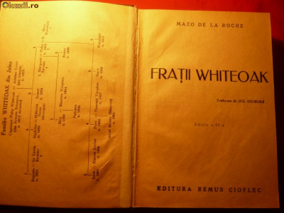 Mazo De La Roche-FRATII WHITEOAK - Ed.Cioflec cca.1938 foto