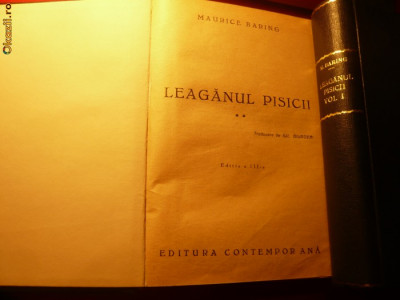 Maurice Baring- Leaganul Pisicii - 2 vol.,Ed.Contemp. cca.1940 foto