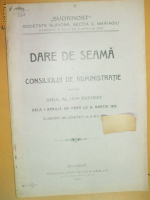 Sectia C Soc. slavona inmormantare ,,Svornost&amp;amp;quot; Buc. 1912 foto