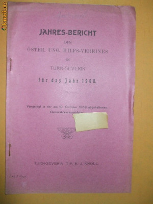 Jahres-Bericht des Oster. Ung. Hilfs-Vereines 1909 foto