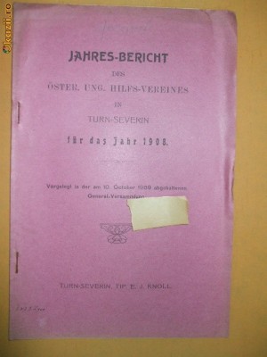 Jahres-Bericht des Oster. Ung. Hilfs-Vereines 1909 foto