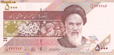 Bancnota Iran 5.000 Riali (1993-) - P145c UNC foto