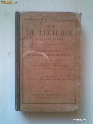 CHOIX DE LECTURES EN PROSE ET EN VERS {1897} foto